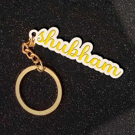 Personalised Shubham Wooden KeyChain