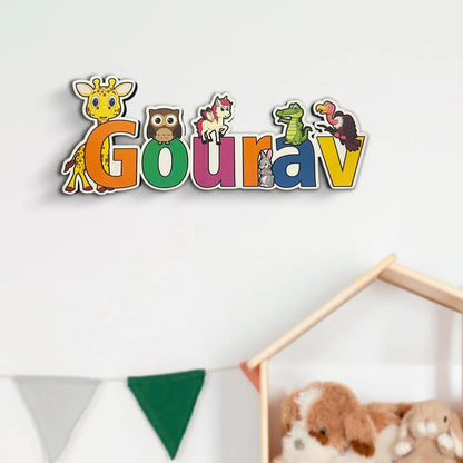 Animal Theme Kids Mayra Name Sign