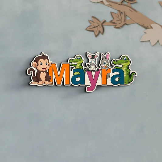 Animal Theme Kids Mayra Name Sign