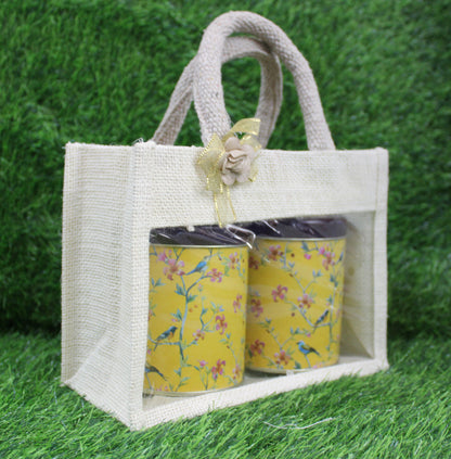 Jute Wedding Gift Bags (1 pieces and two jars) for Gift Hampers