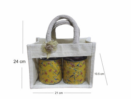 Jute Wedding Gift Bags (1 pieces and two jars) for Gift Hampers